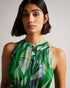 ISMEY-Trousers-ISMEY is a force of nature. A flowy jumpsuit with our Painted Leaf print all over, this outfit needs little more than a pair of sandals to create a chic look. Jumpsuit Halterneck Painted Leaf print Wide leg Wrap bodice detail Keyhole neck cut-out Our model is 5'9" / 1.75m and wears a Ted size 1- Ted Baker Romania